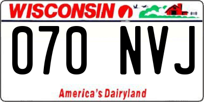 WI license plate 070NVJ