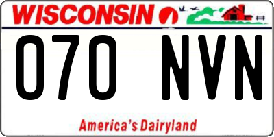 WI license plate 070NVN