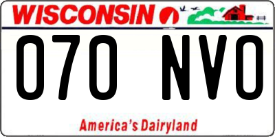 WI license plate 070NVO