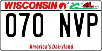 WI license plate 070NVP