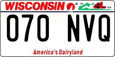 WI license plate 070NVQ