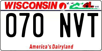 WI license plate 070NVT
