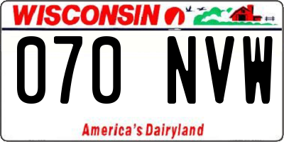 WI license plate 070NVW