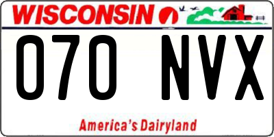 WI license plate 070NVX