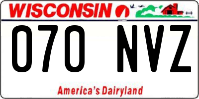 WI license plate 070NVZ