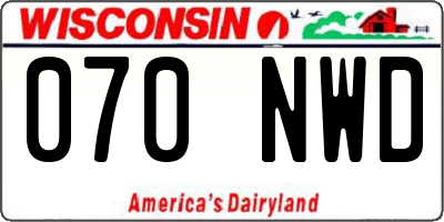 WI license plate 070NWD