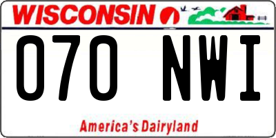WI license plate 070NWI