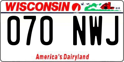 WI license plate 070NWJ