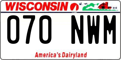 WI license plate 070NWM