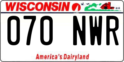 WI license plate 070NWR