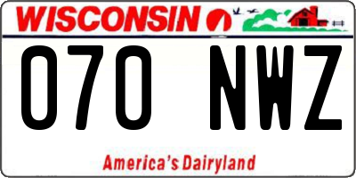 WI license plate 070NWZ
