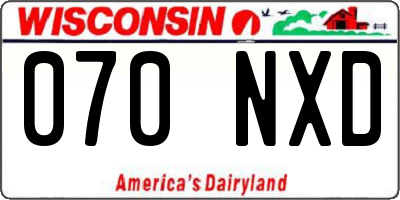 WI license plate 070NXD
