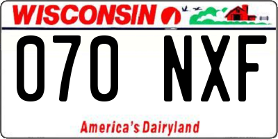 WI license plate 070NXF
