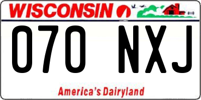 WI license plate 070NXJ
