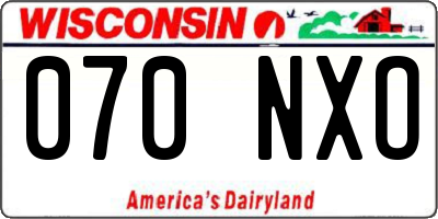 WI license plate 070NXO