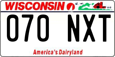 WI license plate 070NXT