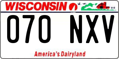WI license plate 070NXV