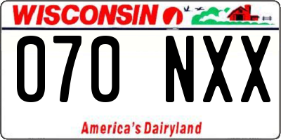 WI license plate 070NXX