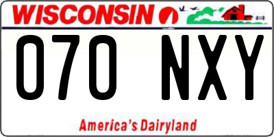 WI license plate 070NXY