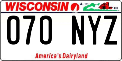 WI license plate 070NYZ