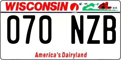 WI license plate 070NZB