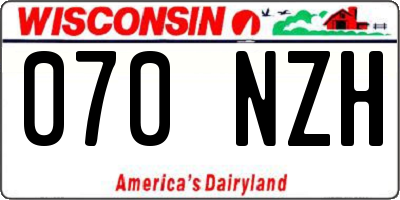 WI license plate 070NZH