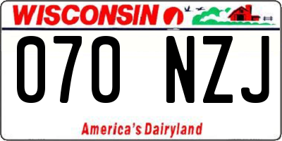 WI license plate 070NZJ