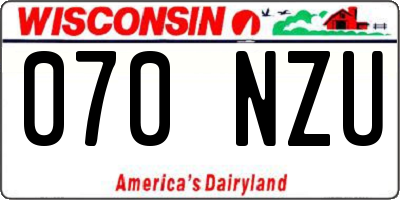 WI license plate 070NZU