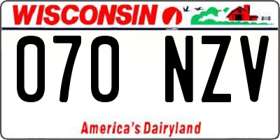 WI license plate 070NZV