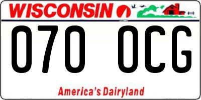 WI license plate 070OCG