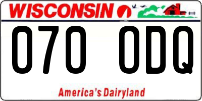 WI license plate 070ODQ