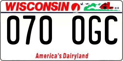 WI license plate 070OGC