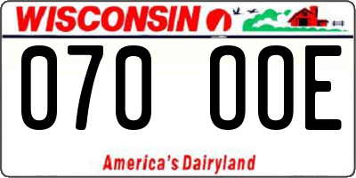 WI license plate 070OOE