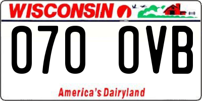 WI license plate 070OVB