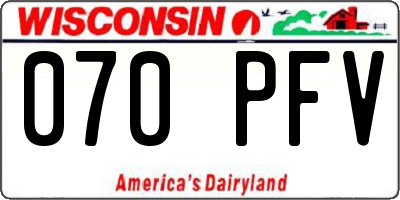 WI license plate 070PFV