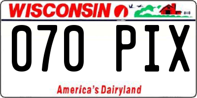 WI license plate 070PIX
