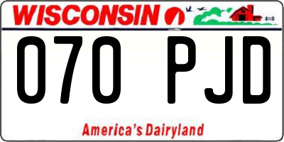 WI license plate 070PJD