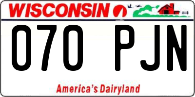 WI license plate 070PJN
