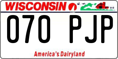 WI license plate 070PJP