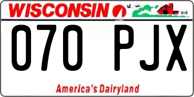 WI license plate 070PJX