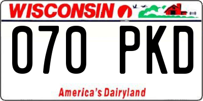 WI license plate 070PKD