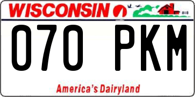 WI license plate 070PKM
