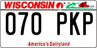 WI license plate 070PKP