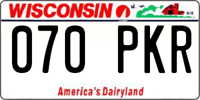 WI license plate 070PKR