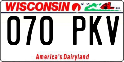 WI license plate 070PKV