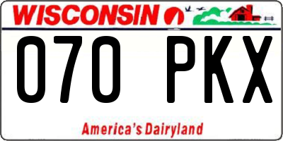 WI license plate 070PKX