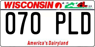 WI license plate 070PLD