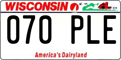 WI license plate 070PLE