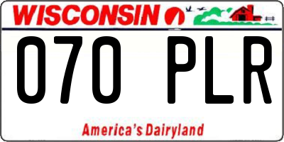 WI license plate 070PLR