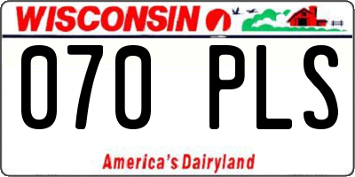WI license plate 070PLS